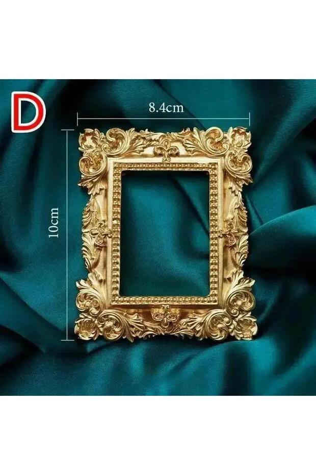 D New Gold Vintage Photo Frame Art Jewelry Decorative Home Photography Background Shooting Props Min