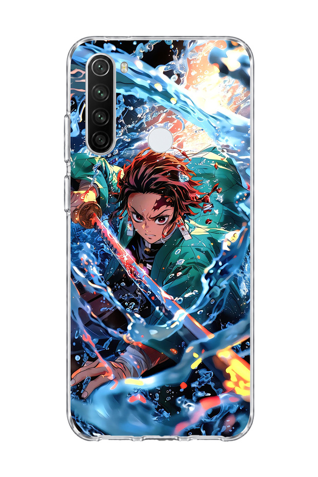 Redmi Note 8 Compatible Anime Water Sword Printed Transparent Phone Case
