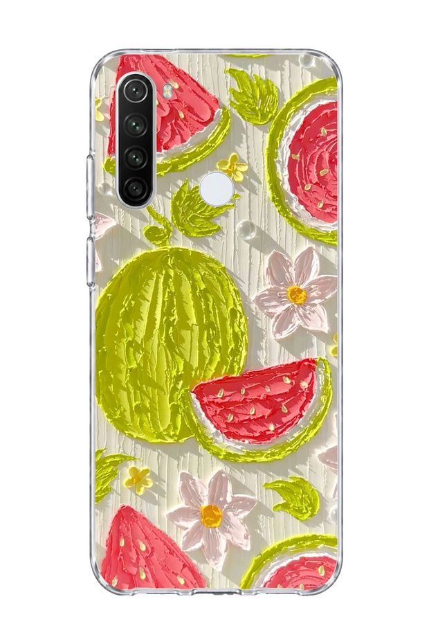 Redmi Note 8 Compatible Watermelon Oil Painting Printed Transparent Phone Case