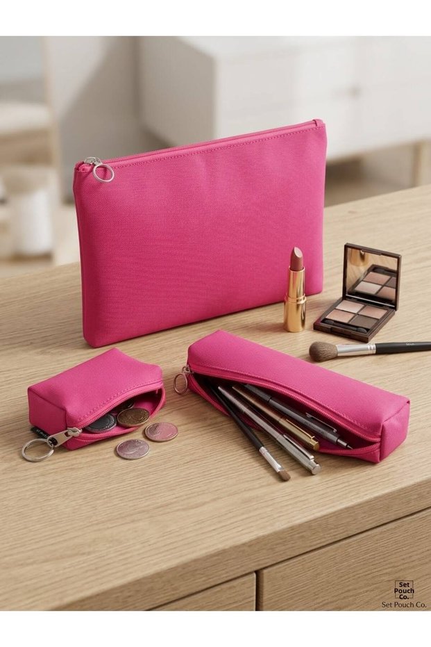 Multi-Purpose 3-Piece Travel and Stationery Set (Bag, Pen Holder & Mini Wallet)