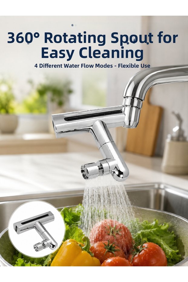 360 ° Returnable Water Flow Head | 4-in-1 Use New Generation -