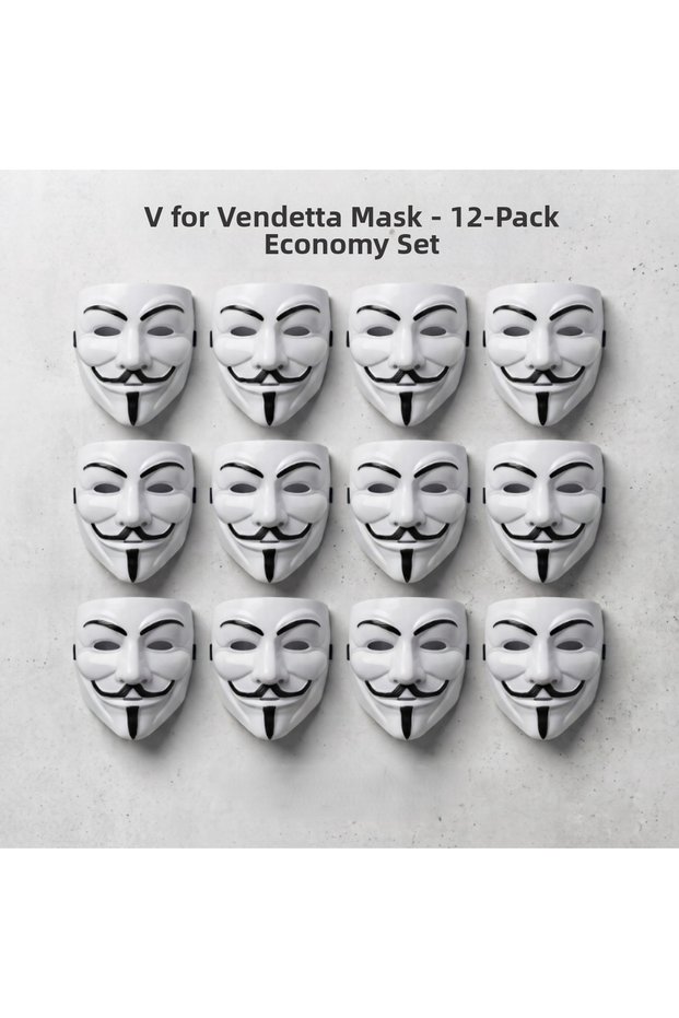V for Vendetta Mask - Pack of 12 - Plastic