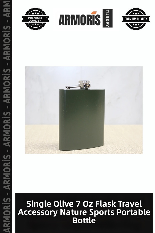 Single Khaki 7 oz Water Bottle Travel Accessory Outdoor Sport Portable Container
