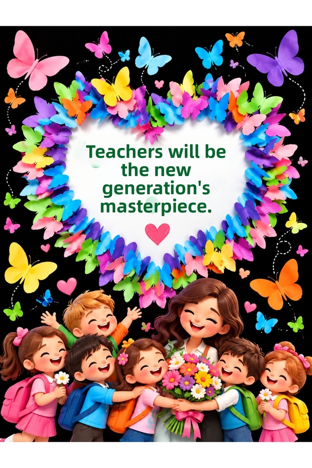 24 November Happy Teachers' Day, School Event Fabric Backdrop
