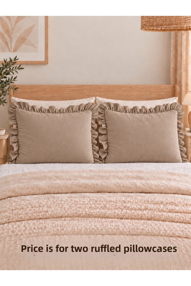 İnci Vintage 2 Pieces Milky Brown Pillowcase
