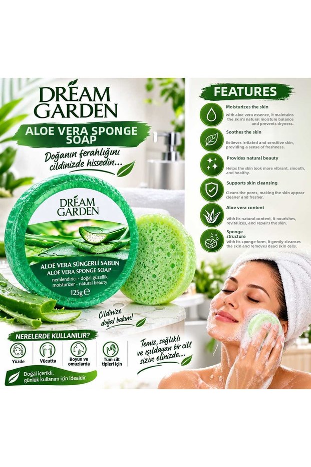 Sponge Bath and Beauty Soap (Aloe Vera Li 2 Pack)