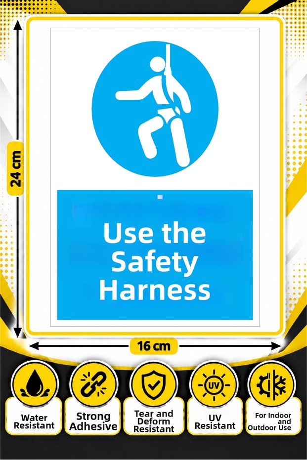 İsg Warning Sign Use Safety Belt Sticker Label 16X24 cm