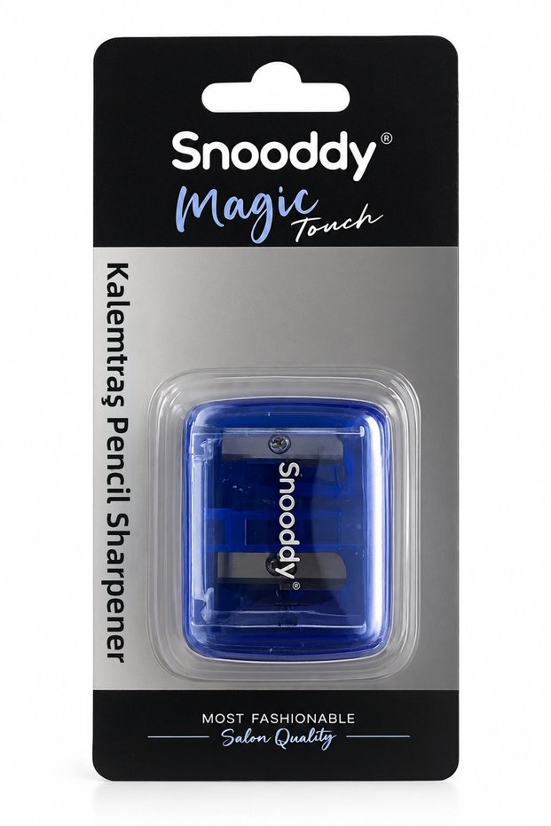 Makeup Pencil Sharpener - Suitable for All Pencils - with Cover - Blue