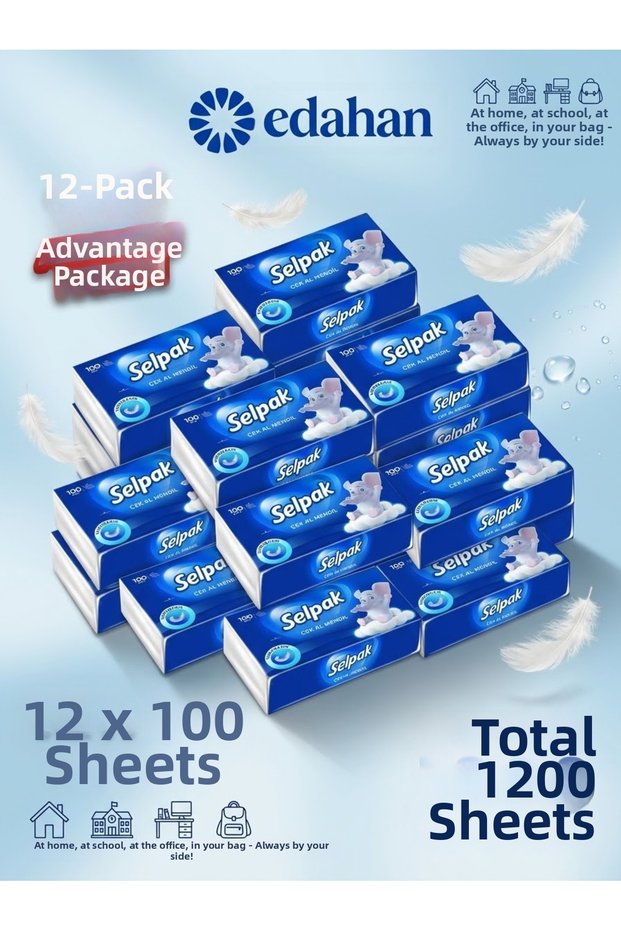 Çek-Al Mendil 12-Piece Advantage Pack (12 X 100 Pieces – Total 1200 Sheets)