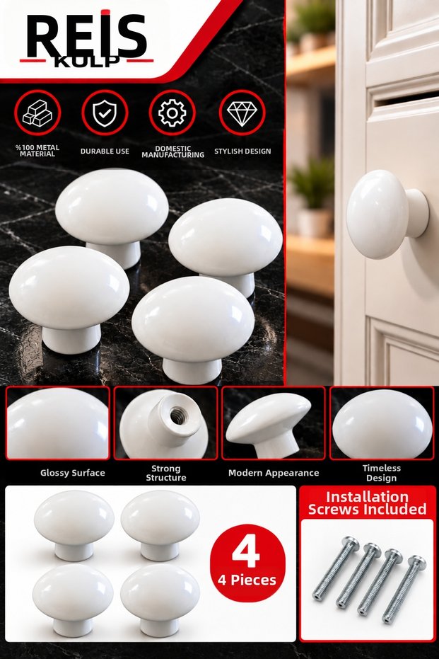 Cabinet Handle Furniture Handle Drawer Handle Kitchen Cabinet Mushroom Button Metal Handle