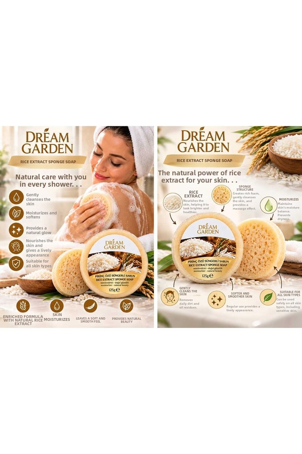 Sponge Bath and Beauty Soap (with Rice Extract, Pack of 2)
