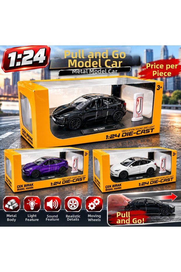 M92311-1 1:24 Pull and Go Model Car Metal Model Car (the Price Is for One Piece)