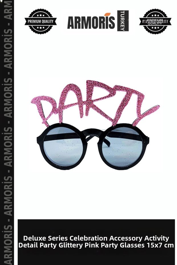 Delux Series Celebration Accessory Activity Detail Party Written Glittery Pink Color Party Glasses 15X7 cm