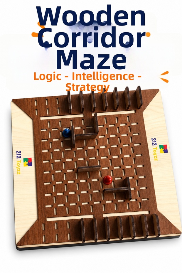 Wooden Hallway Maze Game – Educational Toy for Developing Mind, Intelligence, and Strategy for Children and Adults