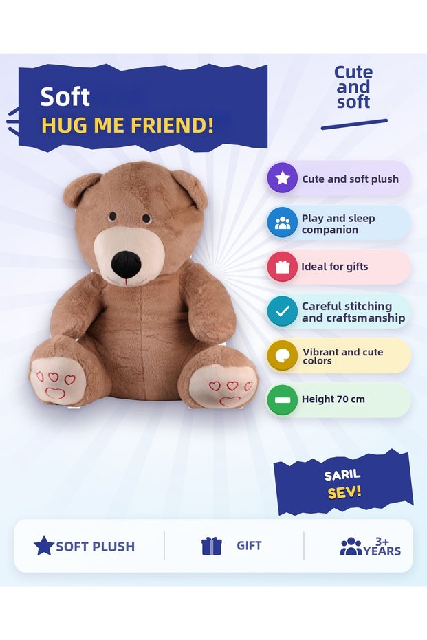 70 cm Sitting Bear Camel 6244