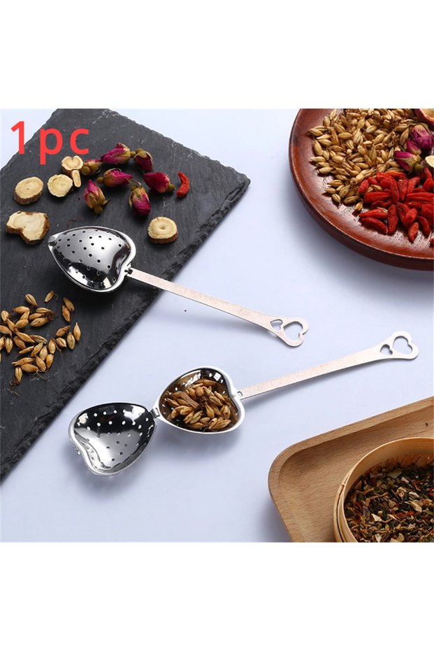 A Heart Shaped Tea Strainer Fine Mesh Filter Stainless Steel Tea Infusers Strainer Tea Maker Kitchen