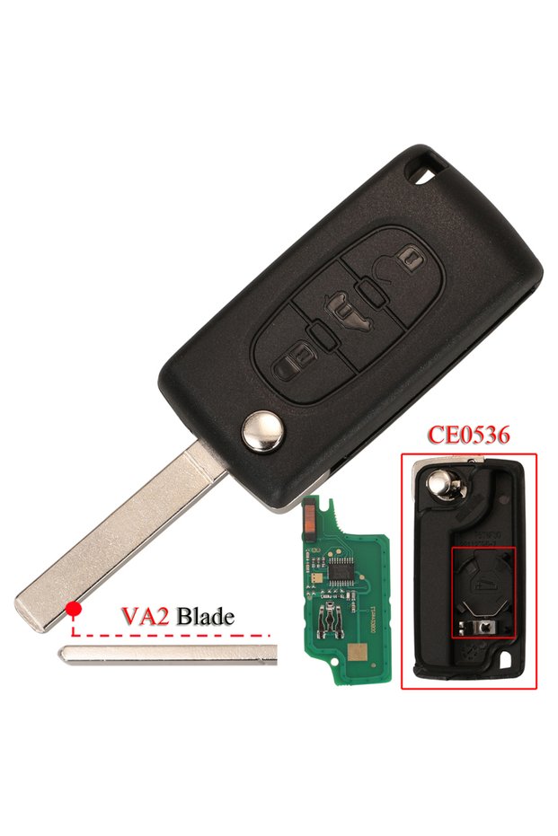 for Peugeot FSK VA2 Ce0536 jingyuqin 433Mhz ID46 Flip Remote Car Key For (Van) Citroen Dispatch Berl