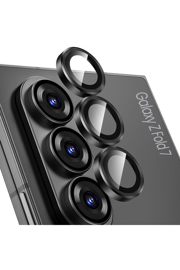 Tempered glass Galaxy Z Fold 7 black Aluminium Alloy Tempered Glass For Z Fold 7 6 5 4 3 5G Lens F