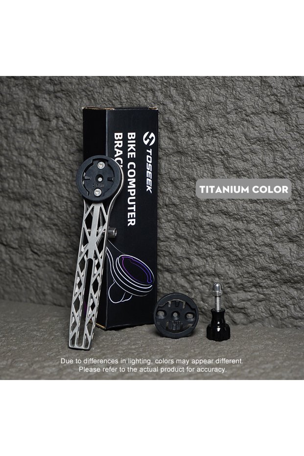 Titanium color TOSEEK Titanium Alloy 3D Printed Bicycle Computer Extended Bracket Bicycle Cell Phone