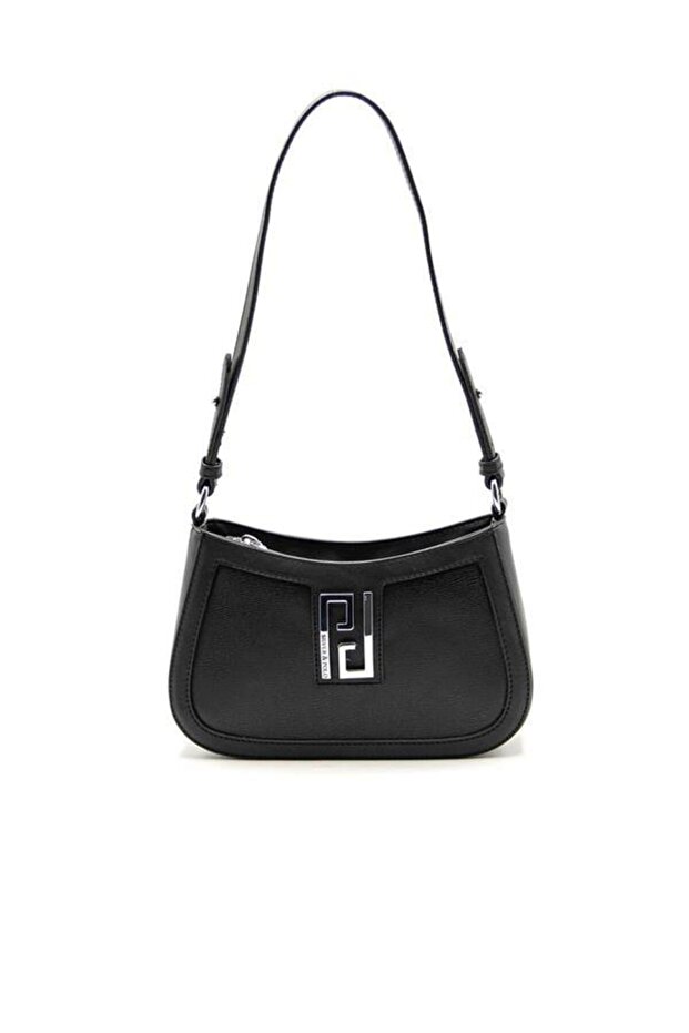 Black - Black Plain Women's Crossbody Bag Sp1132