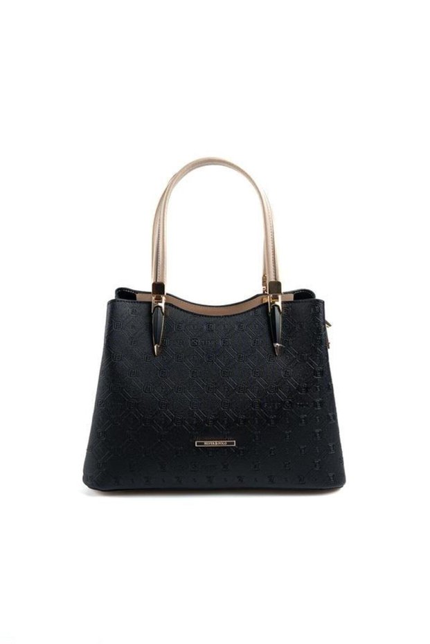 Black - Women's Handbag with S.Nut Logo Sp1205