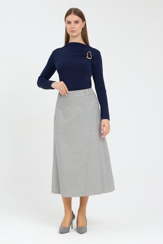 Midi Length Side Elasticated Klyos Skirt