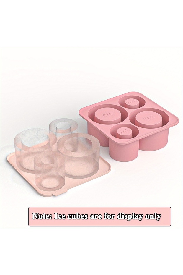 Pink Tumbler Ice Tray for 20oz 30oz 40oz Stanley Accessories 4Pcs Silicone Cylinder BPA-Free Ice Mol