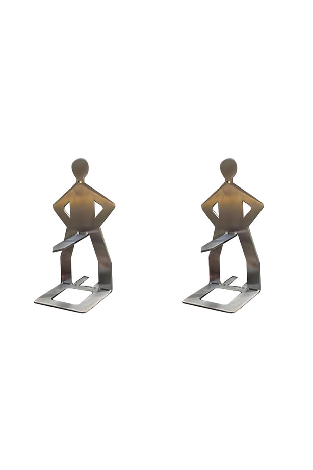 2PCS Stainless Steel BBQ Sausage Holder A Fun Gift Reusable Hot Dog Stand Standing Man Sausage Rack
