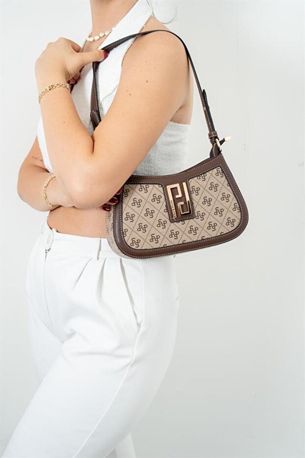 Koyubej - Brown Monogram Women's Crossbody Bag Sp1132
