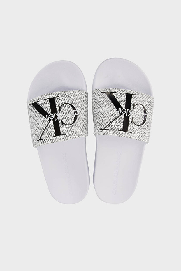 Bright White/Black Aop Slippers For Women/Girls