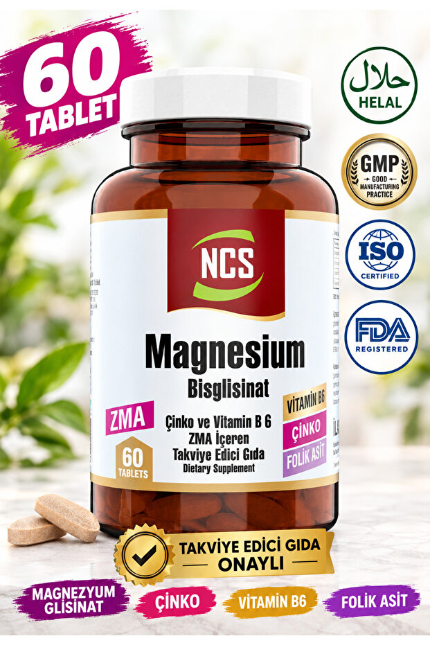 Zma 60 Tablets Zinc Folic Acid Vitamin B 6 Magnesium Bisglycinate
