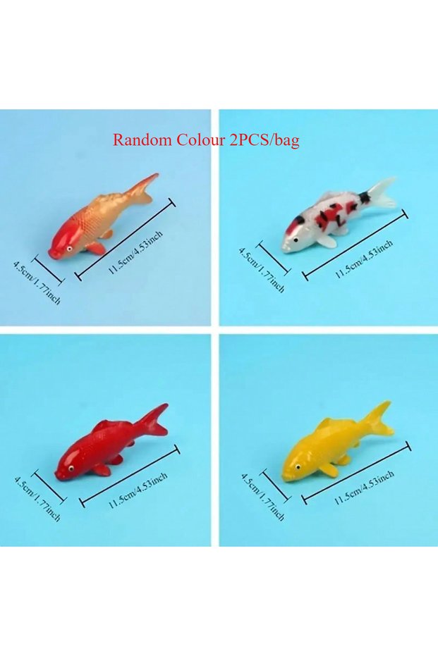 random colour 2PCS 2pcs Colorful Artificial Koi Fish for Aquariums Realistic Design in Red Gold Yell