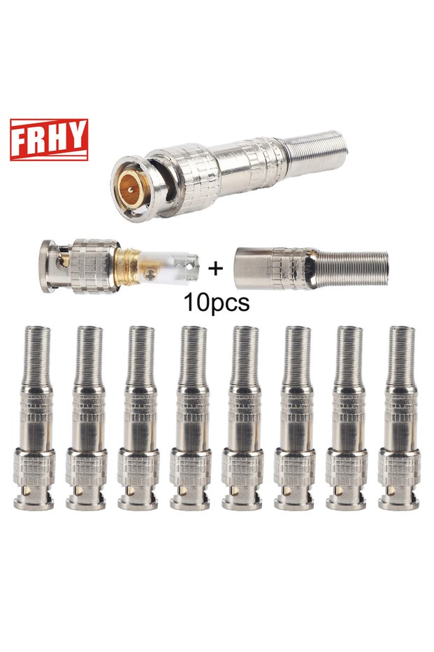 10PCS BNC Connector 10PCS Q9 BNC Male Connectors for RG59/RG6 Coaxial Cables Solderless Screw-On Des