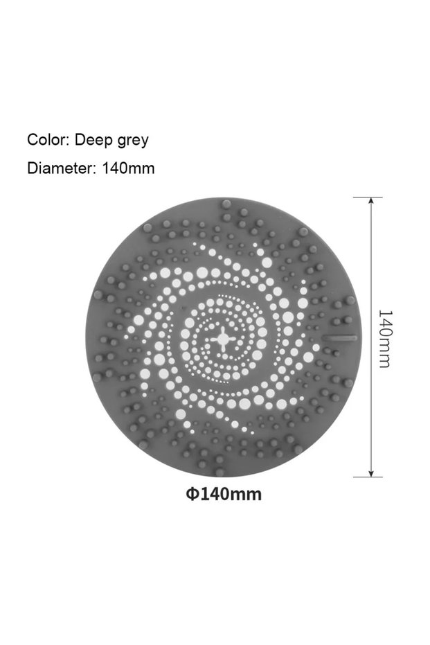 Deep grey 1Pcs Silicone Drain Strainer Household Shower Floor Filter Sink Strainers Hair Catcher For