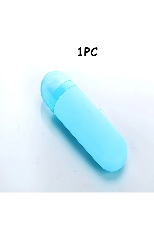Blue 1pc 2/1 Travel Toothbrush Toothpaste Case Cover Holder Portable Hiking Camping Toothbrush Stora