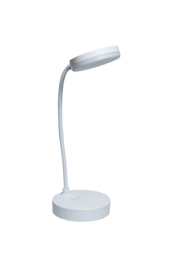 White 1pc 10 LED Desk Lamp With USB Charging Port, 3 Dimming Levels, Touch Control, White