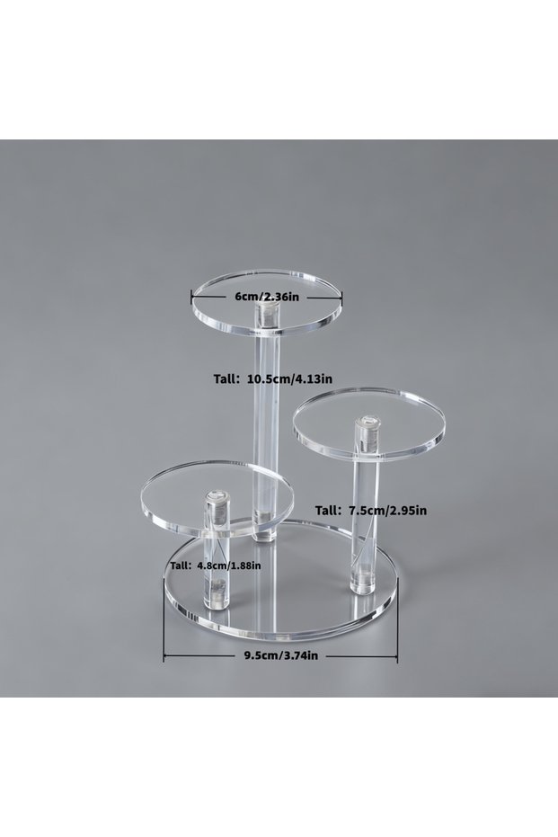 3 Heads Multi Functional Transparent Durable Acrylic Display Rack, Suitable For Placing Jewelry, Cu