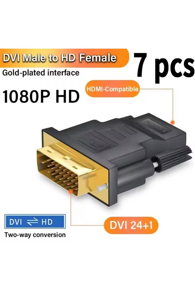 DVI to HDMI 7PCS DVI to HDMI Adapter Compatible Adapter Gold-plated DVI to HDTV Adapter DVI 24+1 Mal