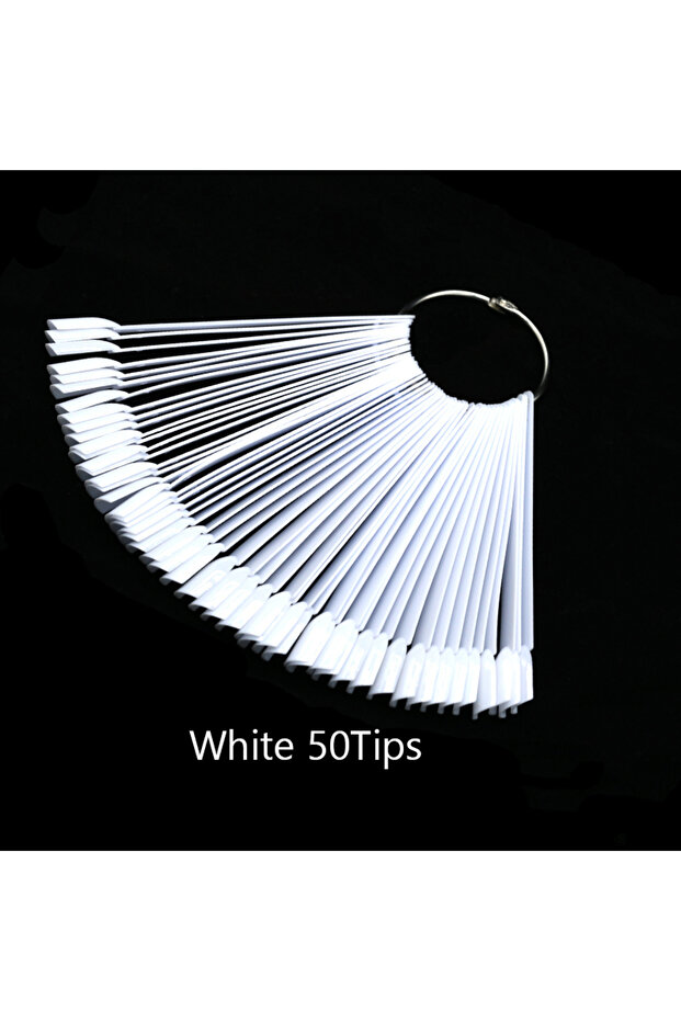 White-50 Pcs False Nail Tips fan Nature Clear Black 12/24/32/50 pcs/set Finger Full Card Nail Art Di