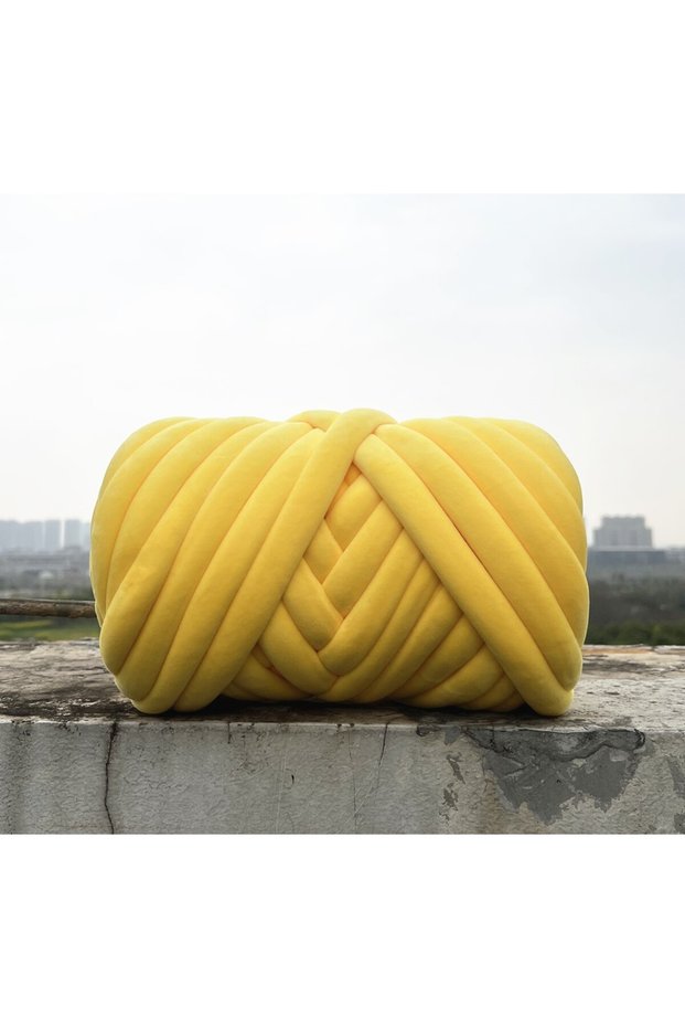 Gold yellow 1KG 1KG 1000G Super Velvet Chunky Yarn Thick Bulky Giant Thread White Bag for Hand Knitt