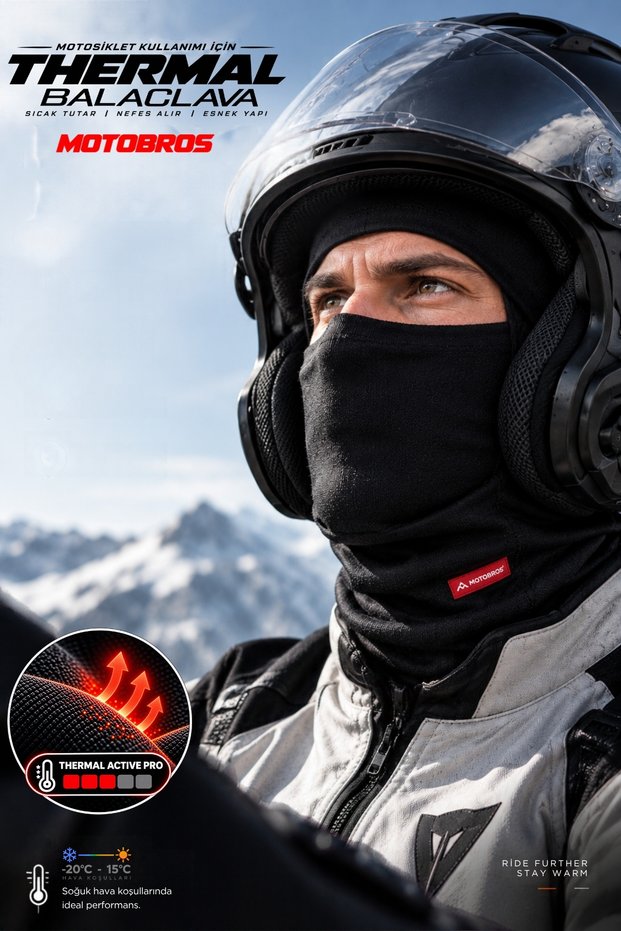 Thermal Balaklava Thermal Snow Mask Bs-1 Biker Snow Mask under Helmet Thermal Neck Collar Unisex Black