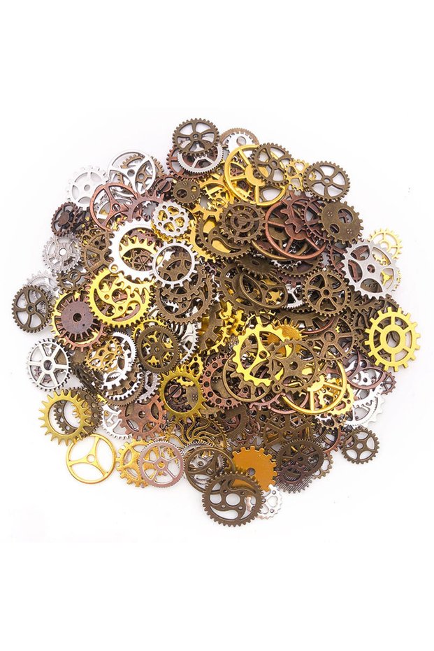mix color 50g/bag Random Mix Color Mix Size Metal Mechanical Steampunk Cogs Gears Charms Pendant For