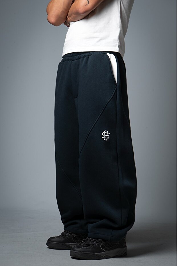 Navy Blue Chaos Contrast Sweatpant Men's Sweatpants