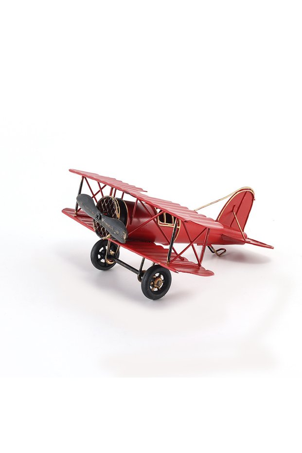 Red Retro Iron Metal Aircraft Model Vintage Airplane Metal Plane Ornament Plane Model Artwork Handic