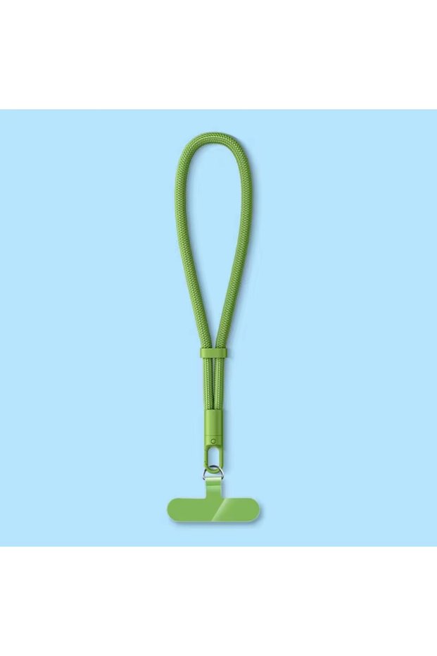 Green Portable Mobile Phone Hand Wrist Straps Nylon Colorful Anti-fall Lanyard with Tether Tabs Deta