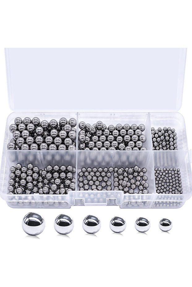 620pcs 620PCS 6 Size Bicycle Bearing Balls Precision Steel Balls Carbon Steel Assorted Loose Kit 1/4