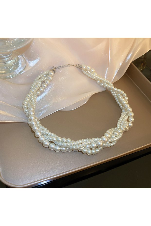Style9 Elegant Double-layer Simulated Pearl Chain Necklaces Women Exquisite Bikini Dress Necklace Be