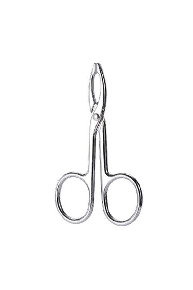 Silvery B Type Scissor Shaped Eyebrow Tweezers Flat Headed Tweezers Oblique Headed Tweezers Stainles