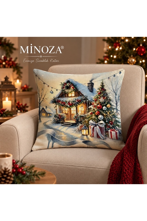 Winter Scenery Digital Printed Throw Pillow Cover 43X43 cm
