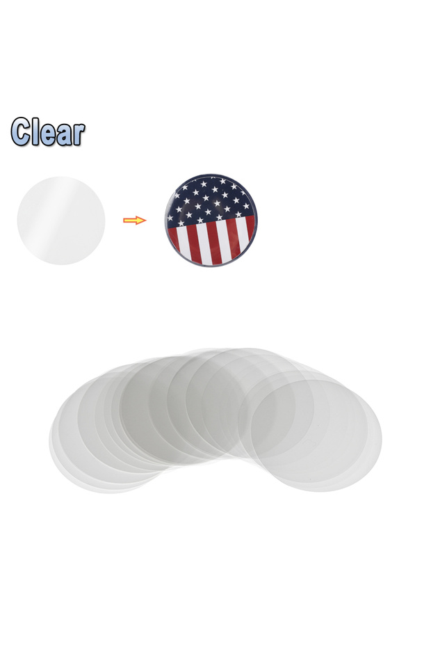 100Pcs Clear 100/200Pcs 58mm Transparent Film Button Parts Clear Protective Plastic Film DIY Badge P